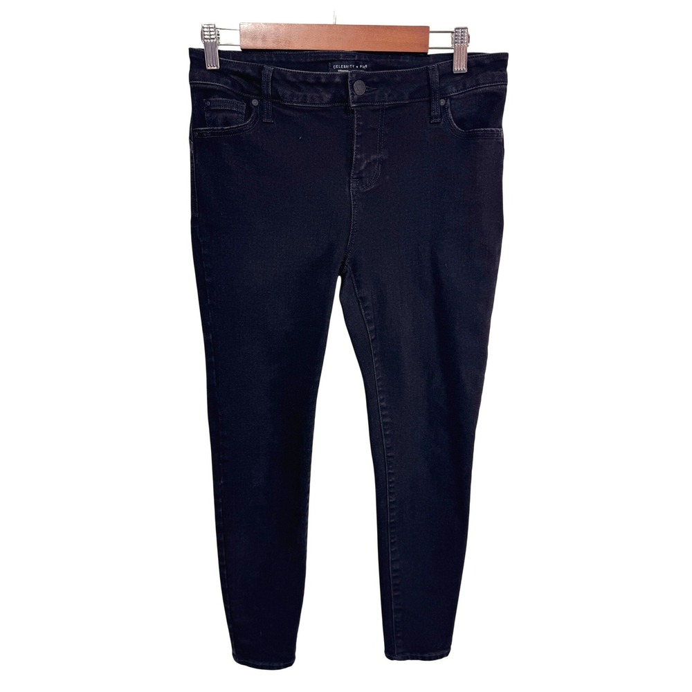 Celebrity Pink Women's Juniors 9/29 Black‎ Jeans Mid Rise Ankle Skinny Denim